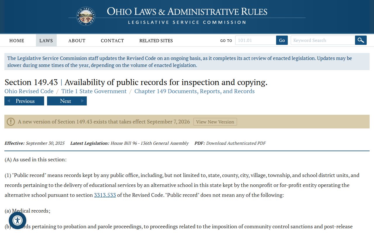 Zanesville residents directory Ohio Public Records Act source