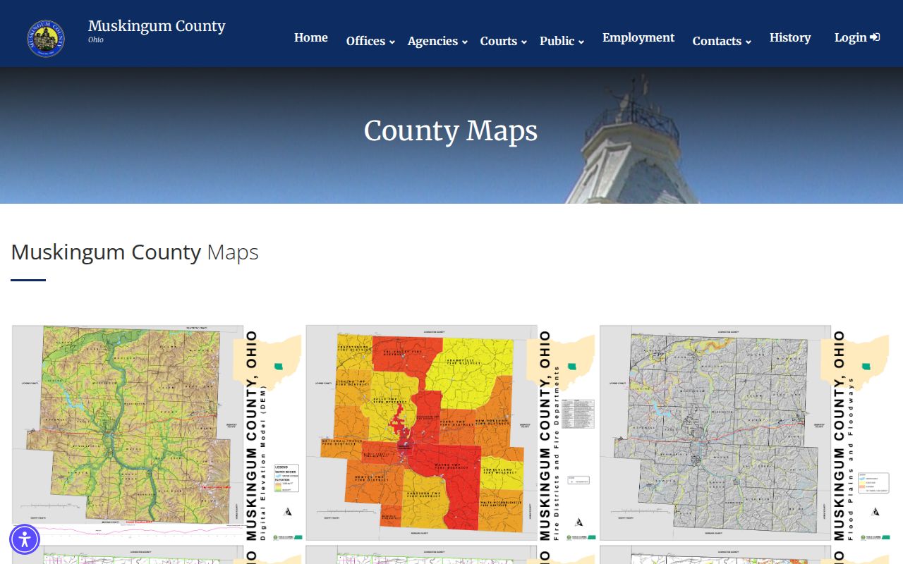 Zanesville ZIP code directory Muskingum County map collection